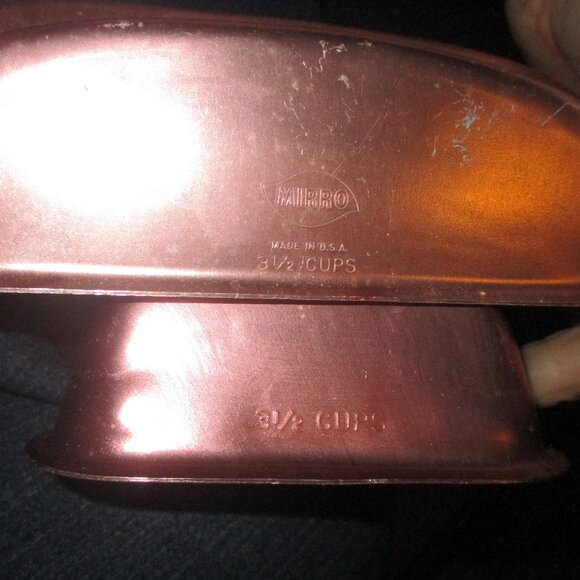 Vintage Copper Bundt Cake Jello Molds W/Wall Hangers Lot Of 2 Kitchen Home Decor - Picture 5 of 5